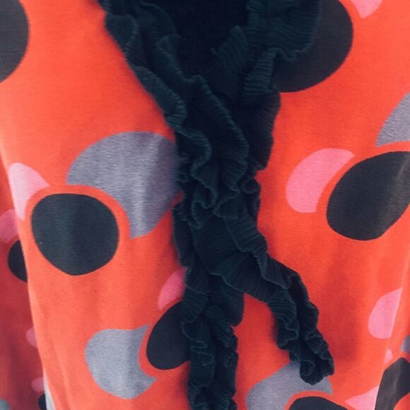 MARC BY MARC JACOBS Blue Red Purple Polka Dot Ruffle Sleeveless Silk Top M - Picture 5 of 7